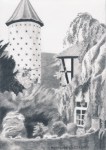 Grafik: Taubenturm Schloss Hünefeld
